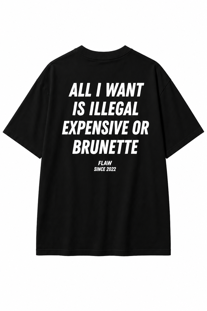 Polera FLAW All I Want Brunette – Relaxed Fit color negro vista trasera
