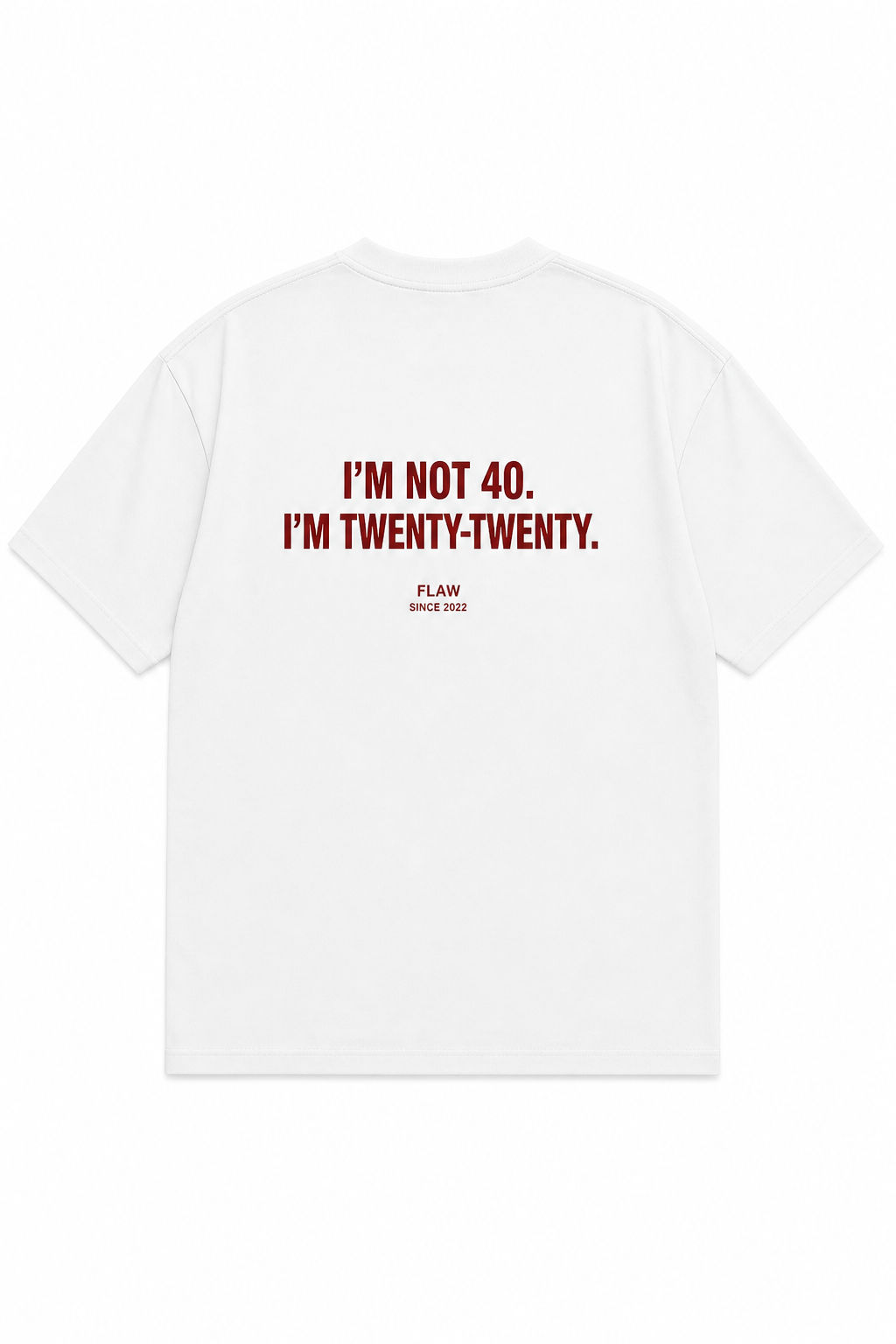 Polera FLAW Twenty-Twenty – Relaxed Fit color blanco vista trasera