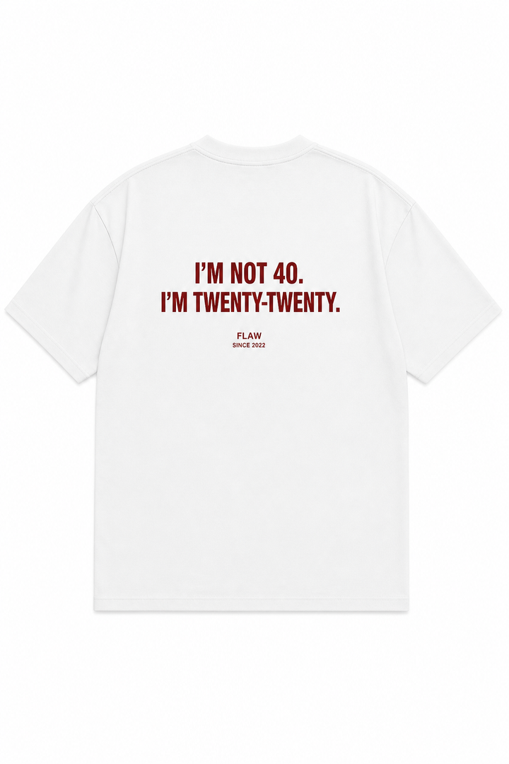 Polera FLAW Twenty-Twenty – Relaxed Fit color blanco vista trasera