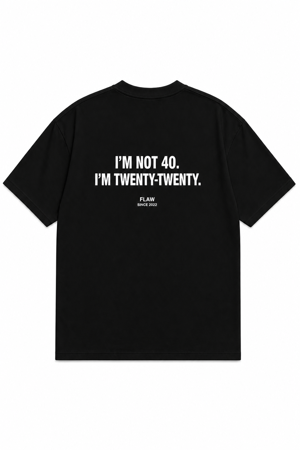 Polera FLAW Twenty-Twenty – Relaxed Fit color negro vista trasera