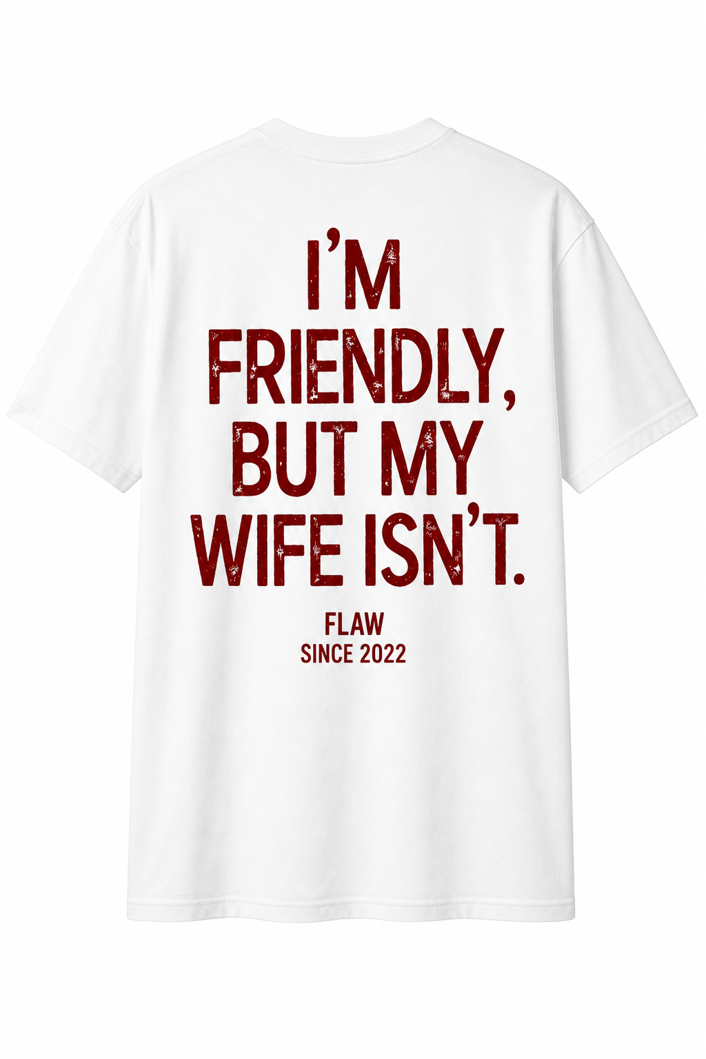 Polera FLAW I’m Friendly – Relaxed Fit color blanco vista trasera