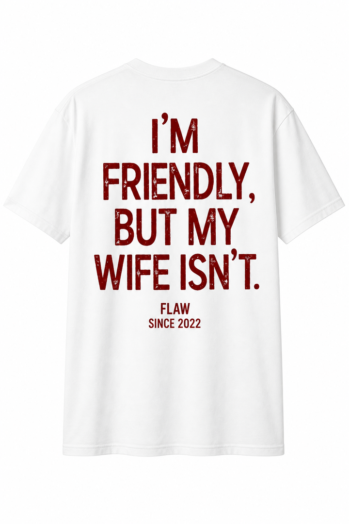 Polera FLAW I’m Friendly – Relaxed Fit color blanco vista trasera