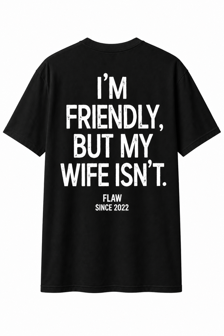 Polera FLAW I’m Friendly – Relaxed Fit color negro vista trasera