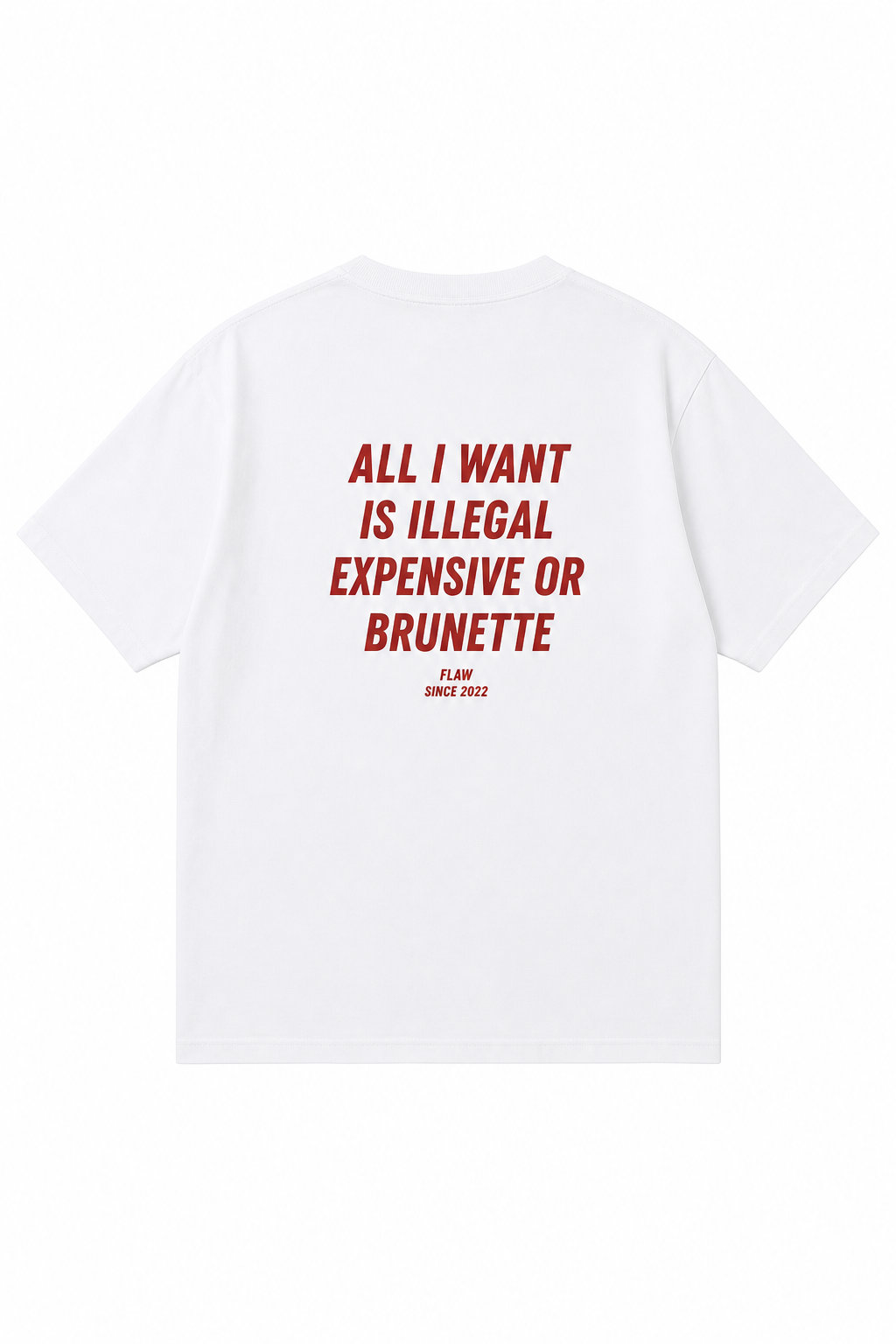 Polera FLAW All I Want Compact – Relaxed Fit color blanco vista trasera