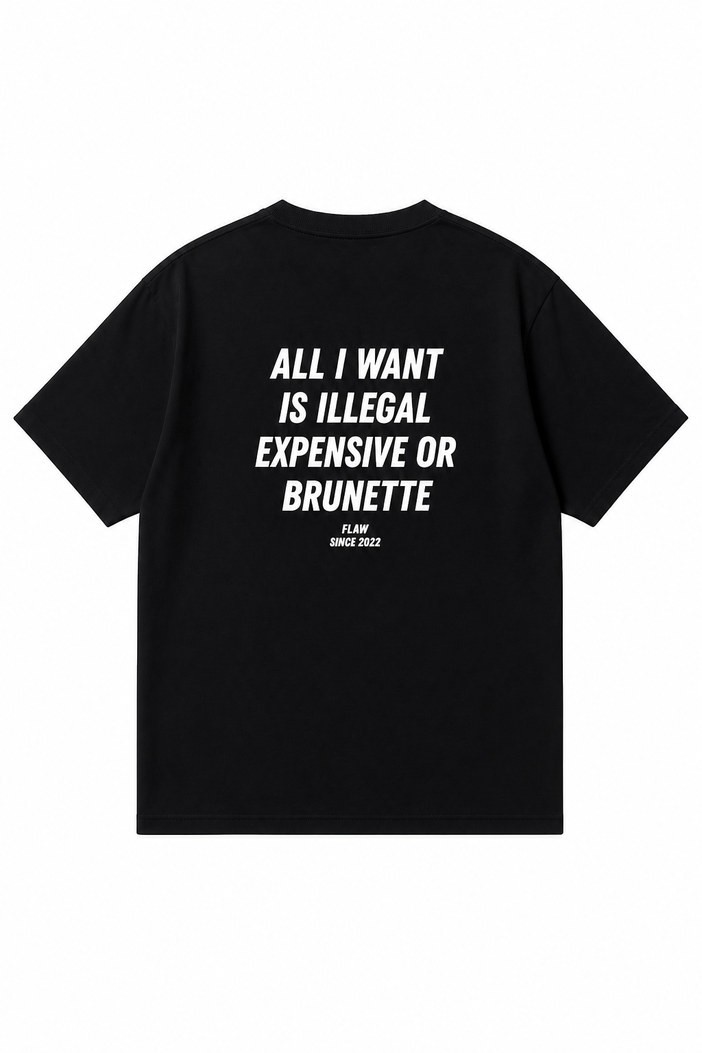 Polera FLAW All I Want Compact – Relaxed Fit color negro vista trasera