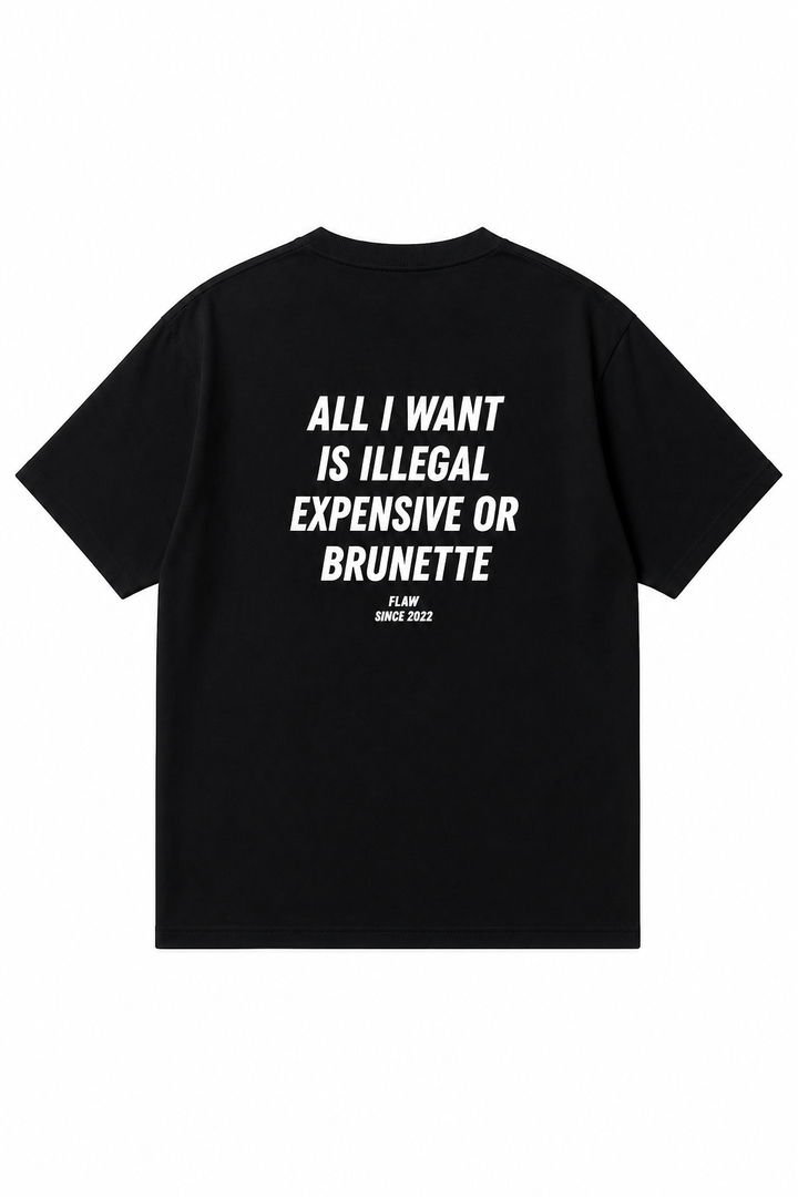 Polera FLAW All I Want Compact – Relaxed Fit color negro vista trasera