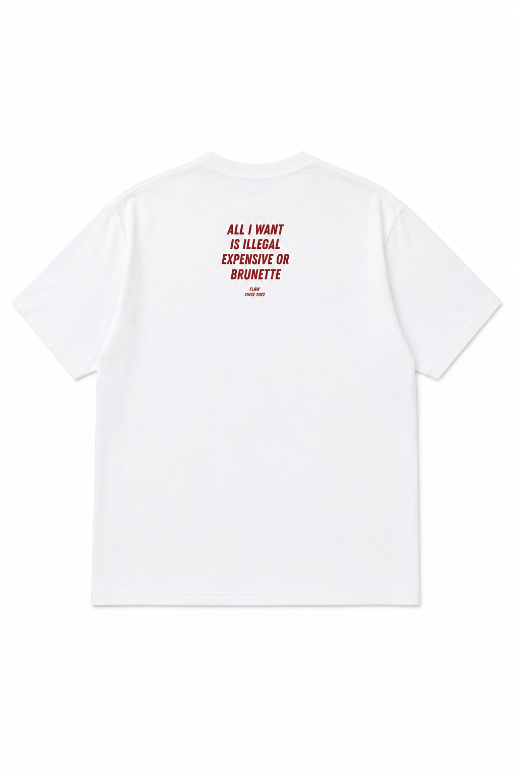 Polera FLAW All I Want Mini – Relaxed Fit color blanco vista trasera