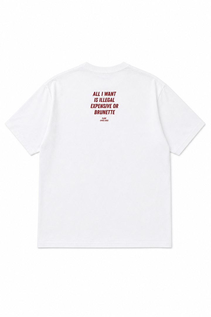 Polera FLAW All I Want Mini – Relaxed Fit color blanco vista trasera