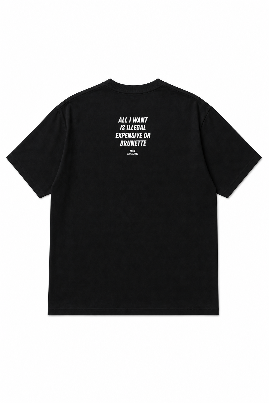 Polera FLAW All I Want Mini – Relaxed Fit color negro vista trasera