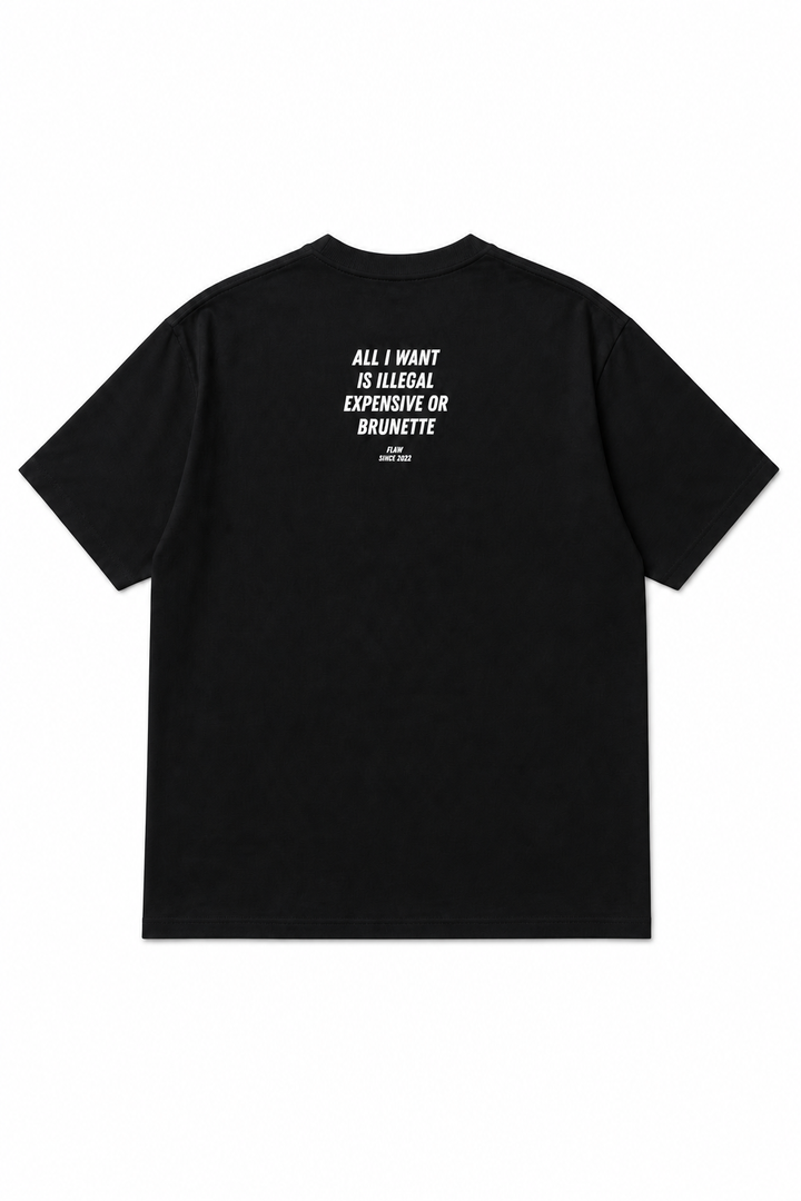 Polera FLAW All I Want Mini – Relaxed Fit color negro vista trasera