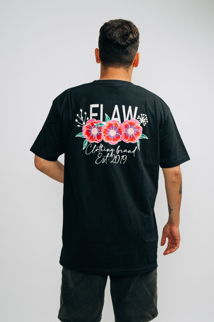Flaw Flowers T-Shirt Black