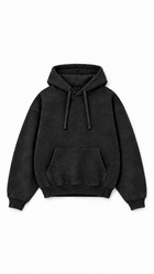Poleron Essential Acid Two Flaw - Negro Acid Wash - frente