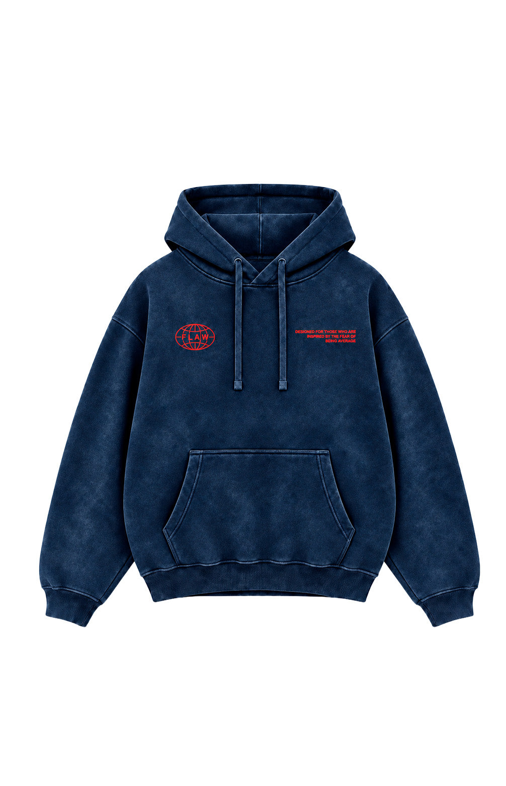 Polerón Essential World Flaw - Azul marino Acid Wash