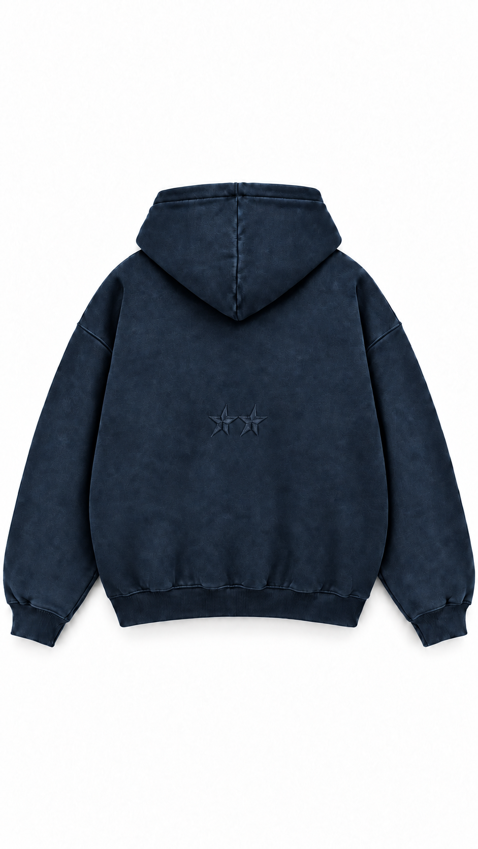 Poleron Essential Acid Two Flaw - Azul marino Acid Wash - espalda