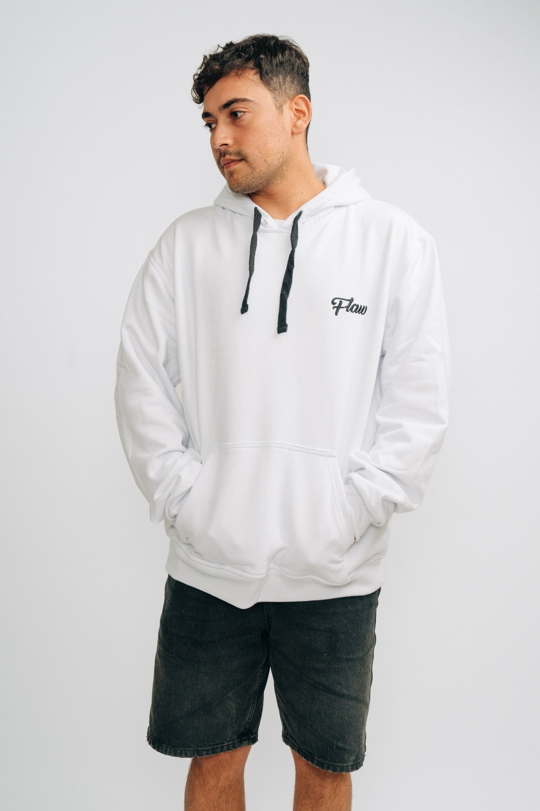 Flaw Happy Hoodie White