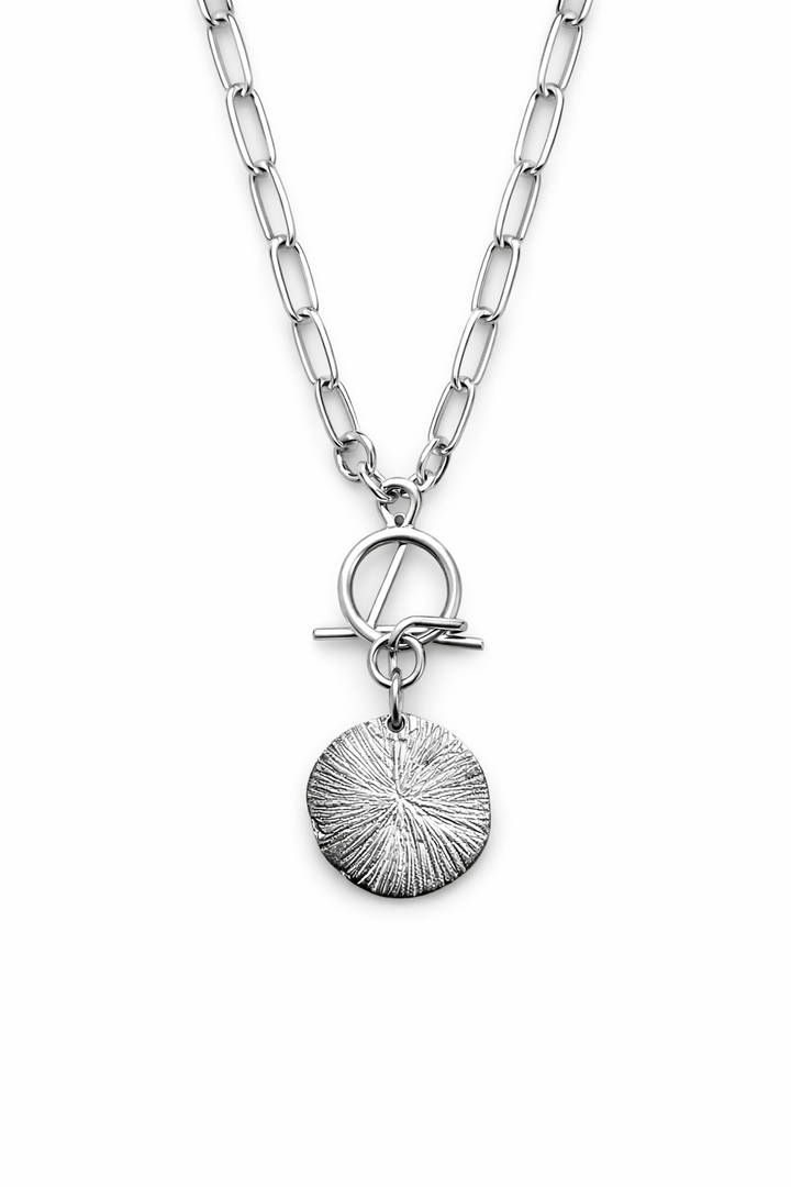 Collar FLAW Solar Medallion Silver