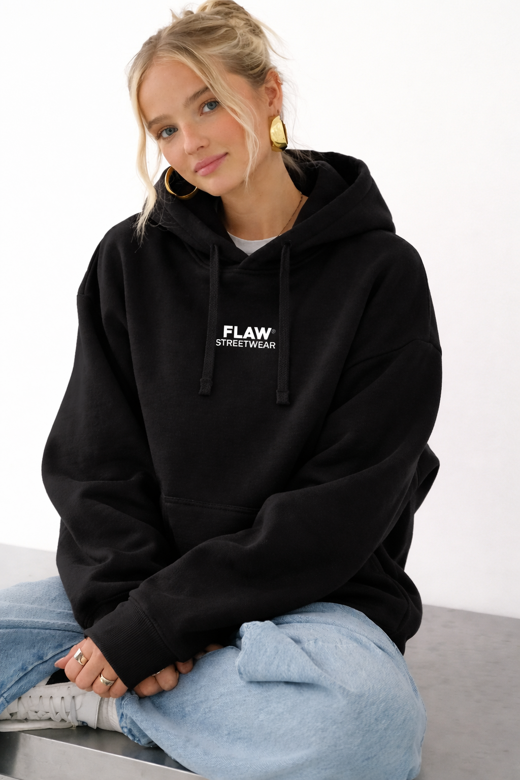Polerón Essential Flaw - Negro - mujer - frente