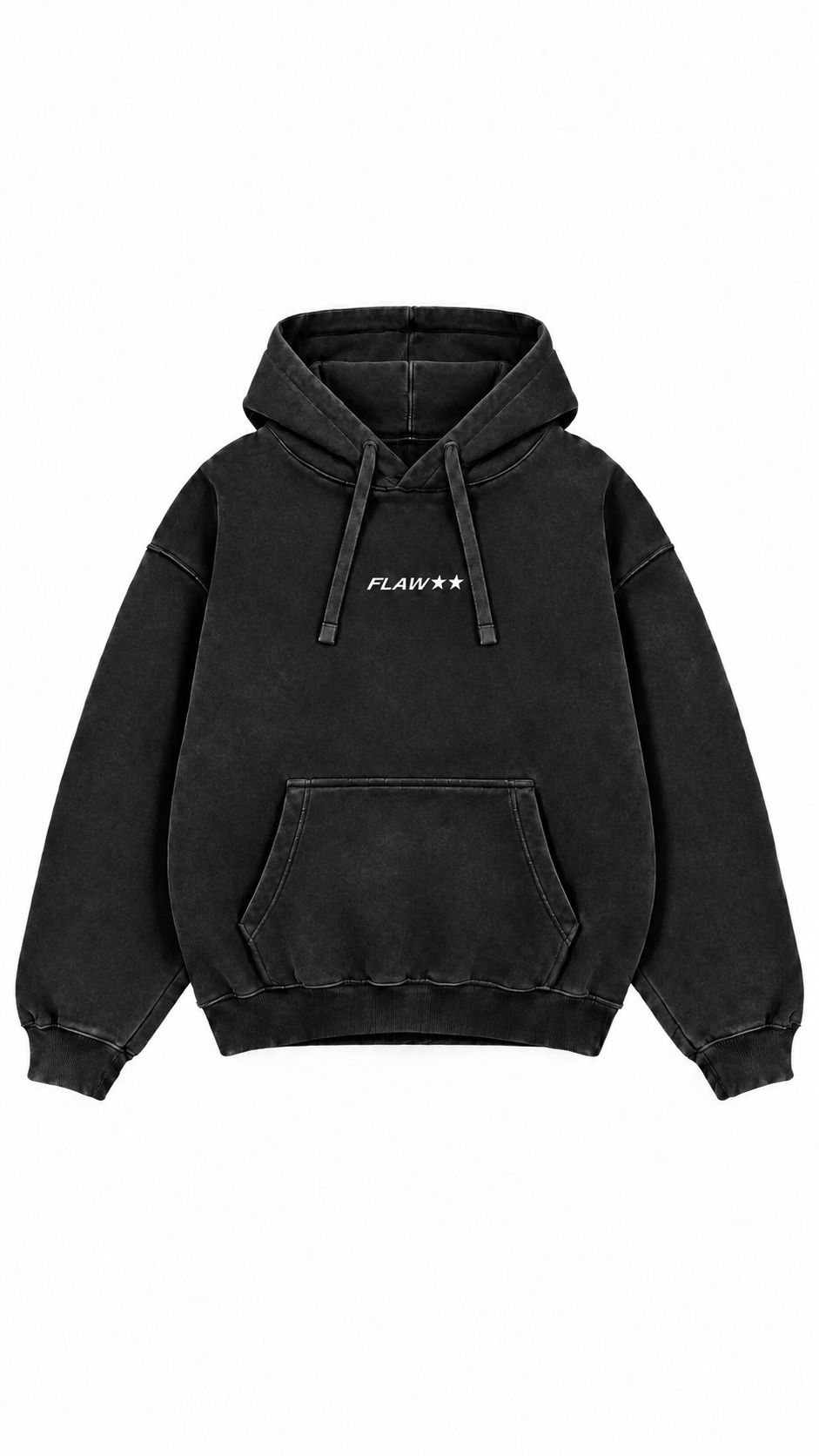 Poleron Essential Lactea Acid Flaw - Negro Acid Wash - frente