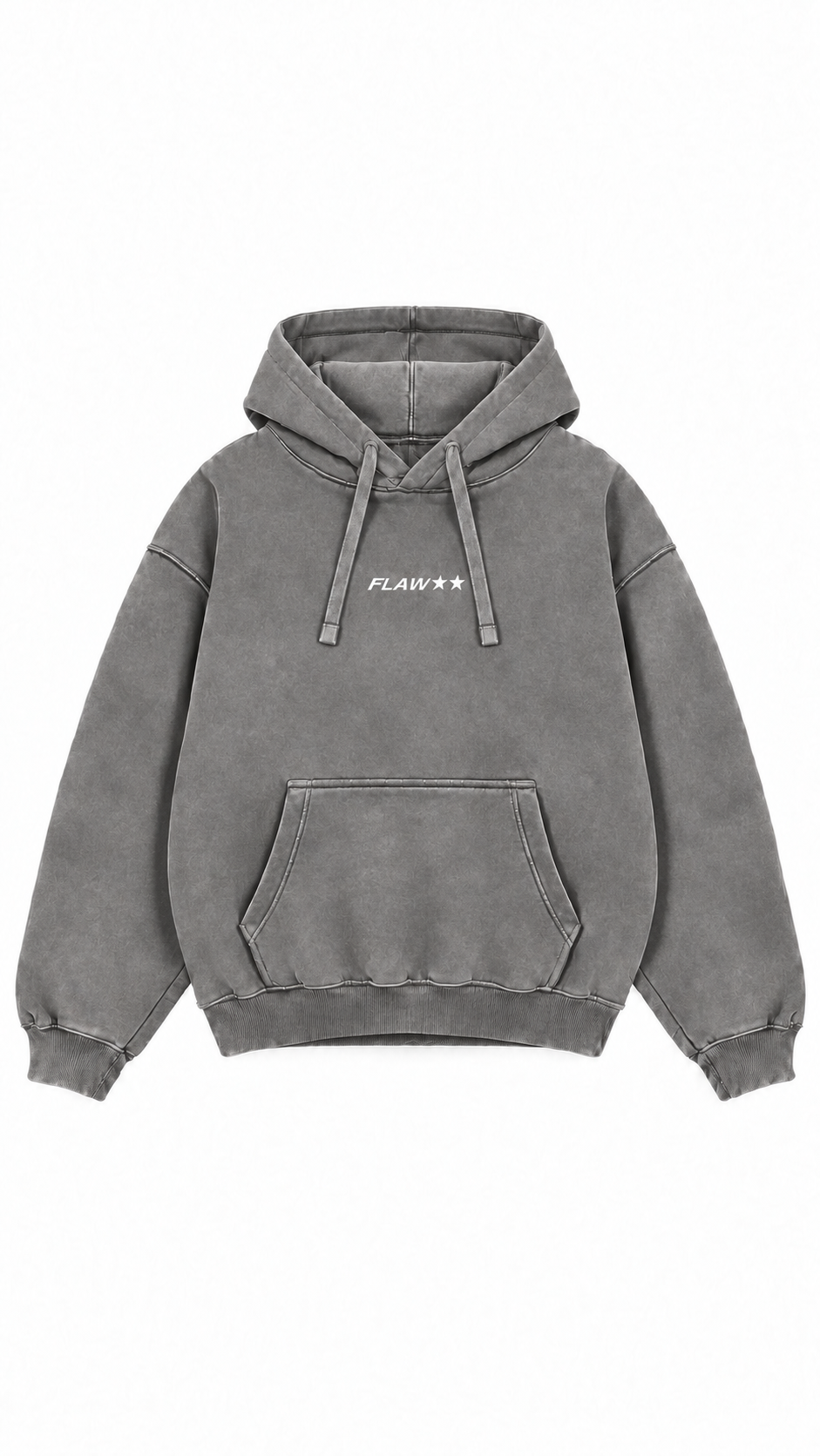 Poleron Essential Lactea Acid Flaw - Gris Acid Wash - frente