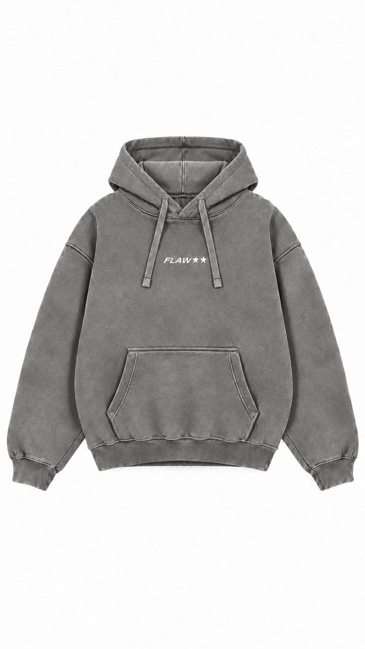 Poleron Essential Lactea Acid Flaw - Gris Acid Wash - frente