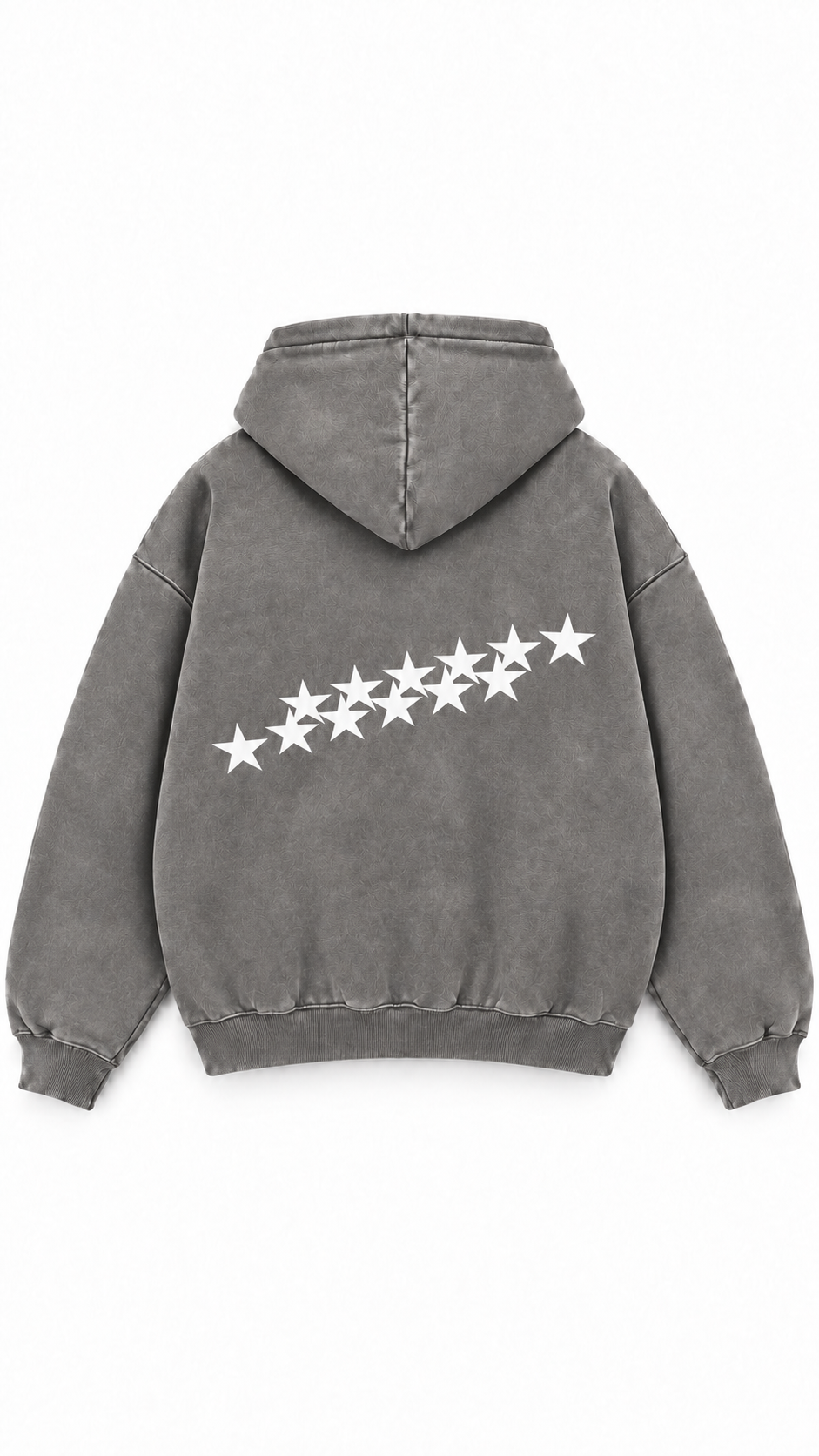 Poleron Essential Lactea Acid Flaw - Gris Acid Wash - espalda