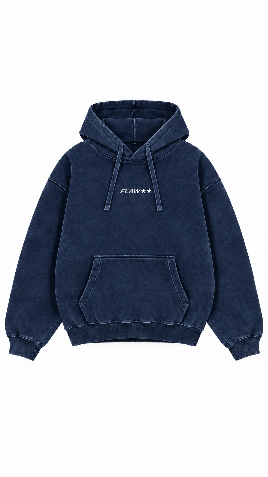 Poleron Essential Lactea Acid Flaw - Azul marino Acid Wash - frente