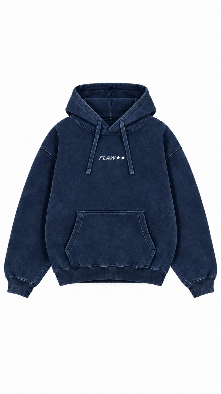 Poleron Essential Lactea Acid Flaw - Azul marino Acid Wash - frente