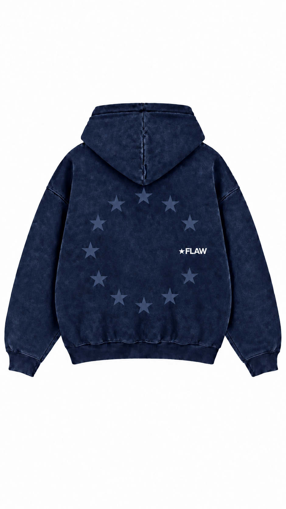 Poleron Essential Cosmic Acid 2.0 Flaw - Azul marino Acid Wash - espalda