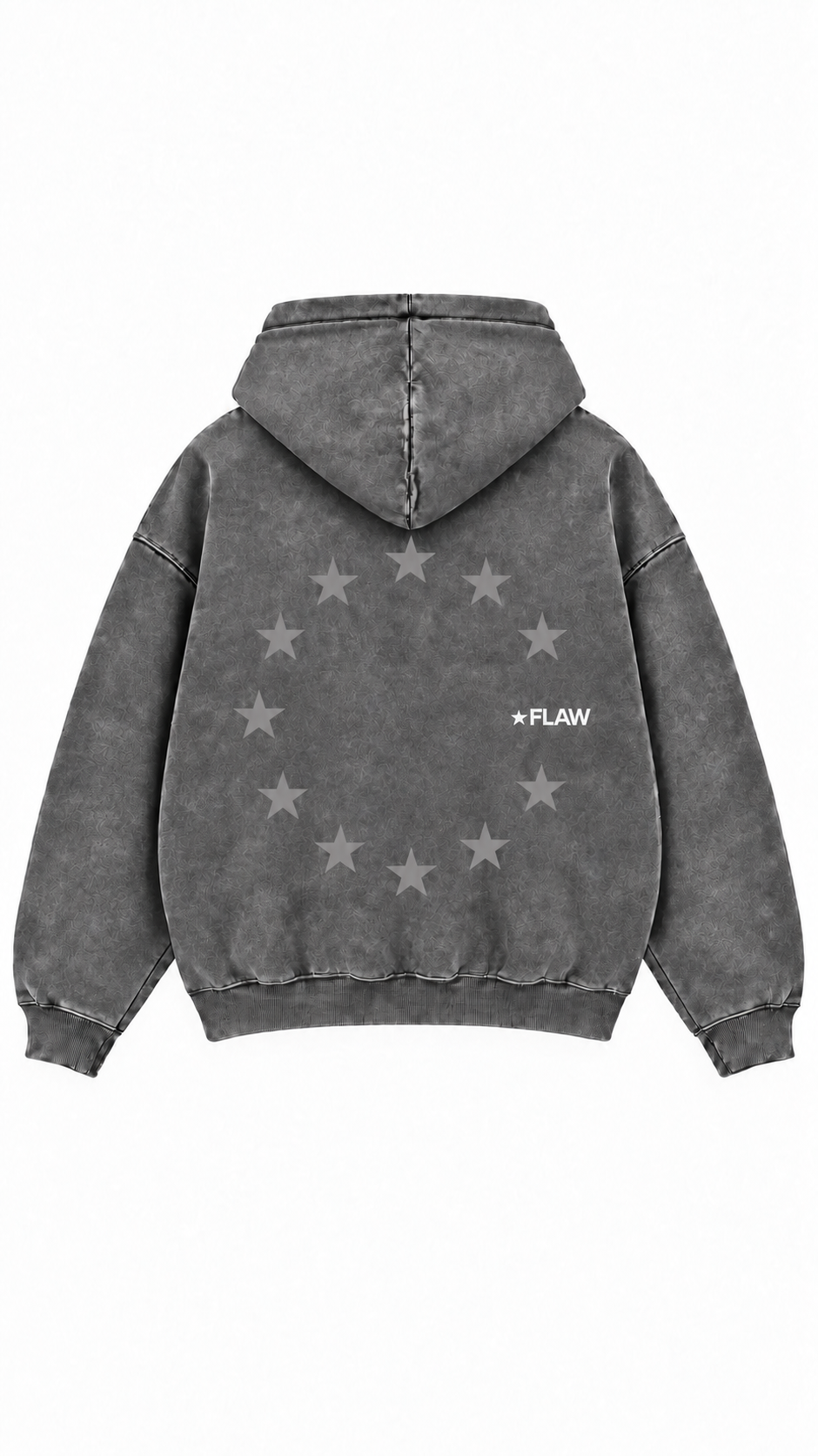 Poleron Essential Cosmic Acid 2.0 Flaw - Gris Acid Wash - espalda