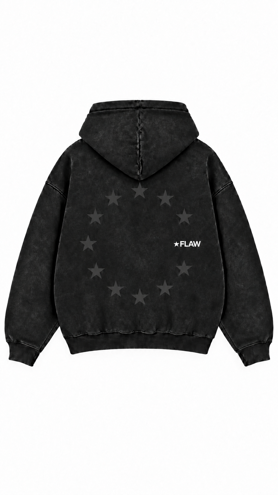 Poleron Essential Cosmic Acid 2.0 Flaw - Negro Acid Wash - espalda