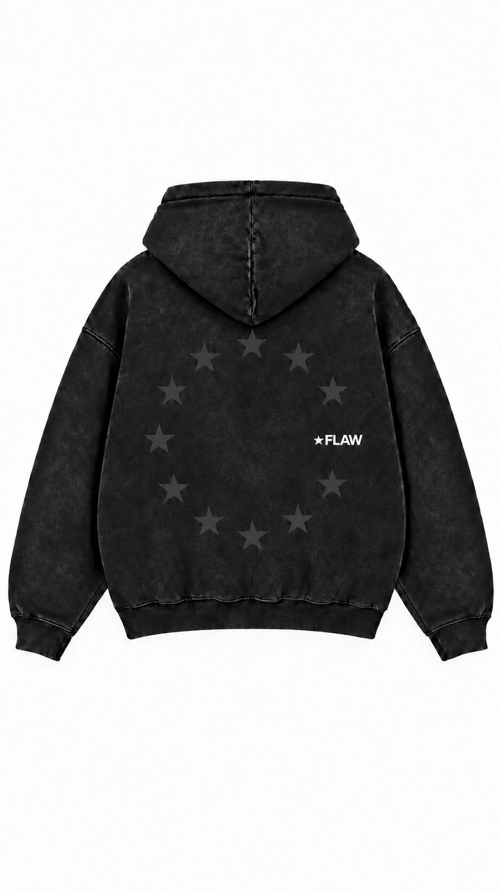 Poleron Essential Cosmic Acid 2.0 Flaw - Negro Acid Wash - espalda