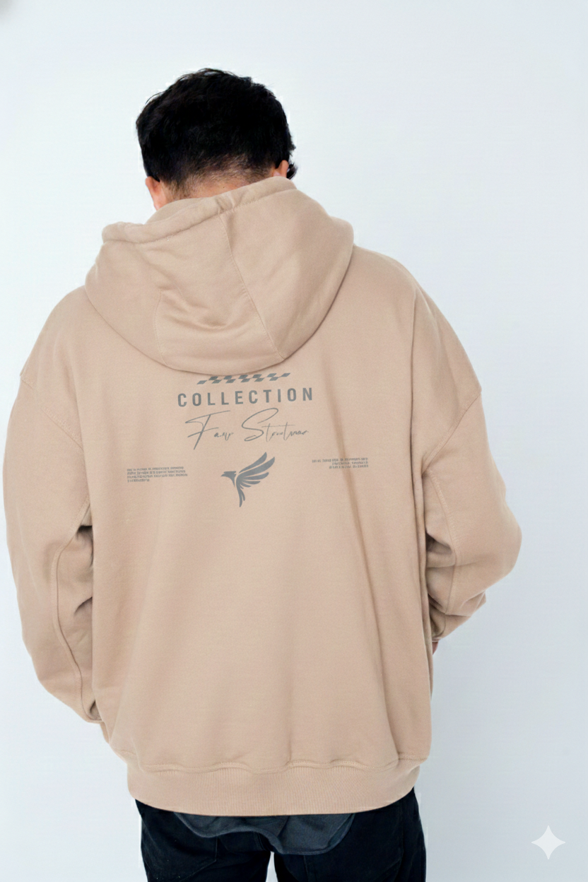 Poleron Streetwear Boxy Fit Flaw beige Essence