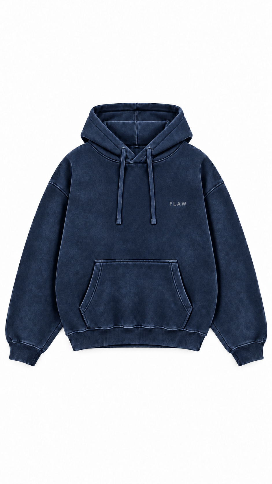 Polerón Essential Vía Flaw - Azul marino Acid Wash - frente