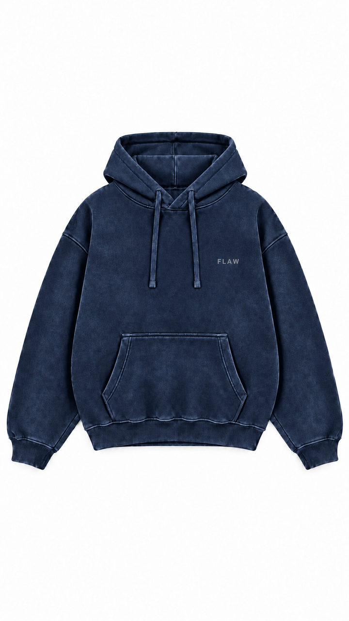 Polerón Essential Vía Flaw - Azul marino Acid Wash - frente