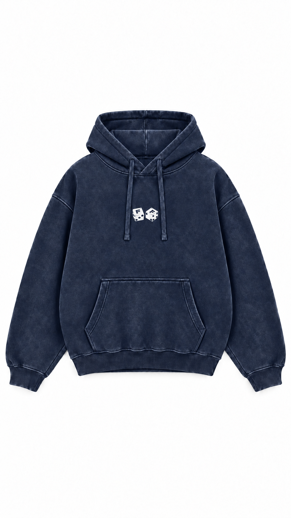 Poleron Essential Dice Acid Wash Flaw - Azul marino Acid Wash - frente