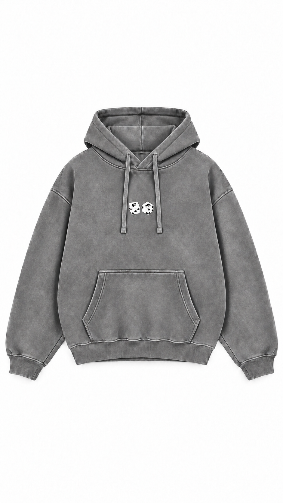 Poleron Essential Dice Acid Wash Flaw - Gris Acid Wash - frente