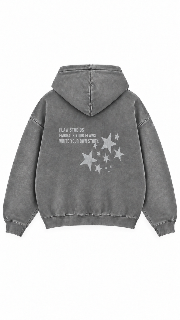 Polerón Essential Vía Flaw - Gris Acid Wash - espalda