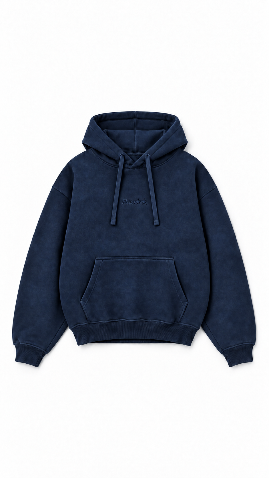 Poleron Essential Acid Two Flaw - Azul marino Acid Wash - frente