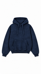 Poleron Essential Acid Two Flaw - Azul marino Acid Wash - frente