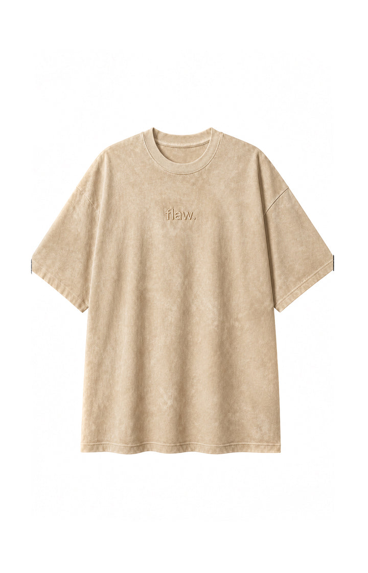 Polera Flaw Core Acid Wash Bordado