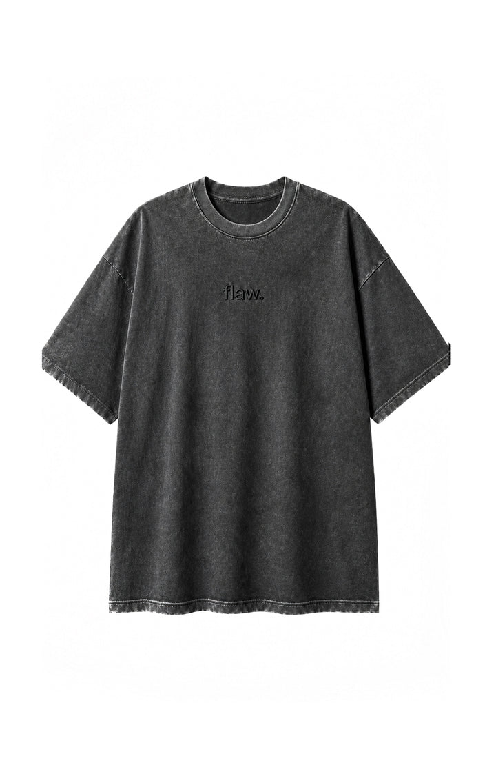 Polera Flaw Core Acid Wash Bordado