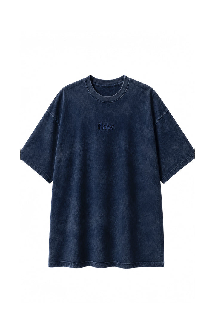 Polera Flaw Core Acid Wash Bordado