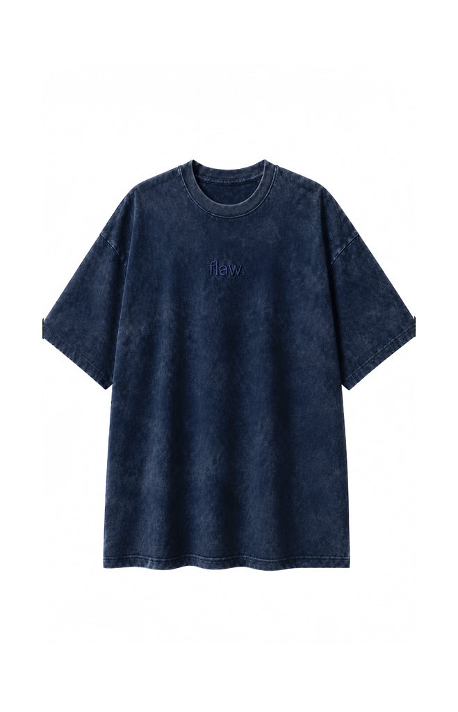 Polera Flaw Core Acid Wash Bordado