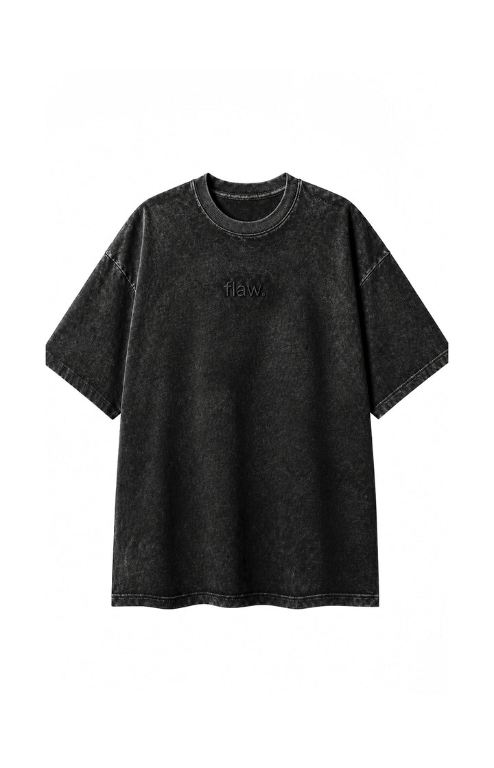 Polera Flaw Core Acid Wash Bordado