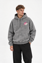 Polerón Essential Beuty Acid Wash Flaw - Gris Acid Wash - hombre en estudio - frente
