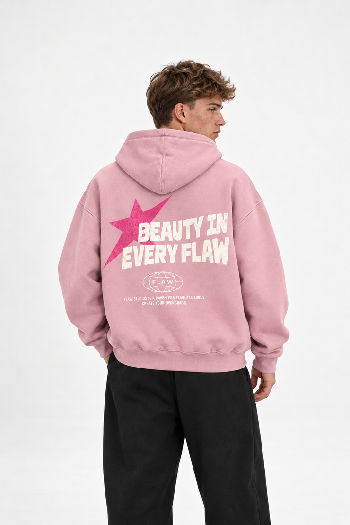 Polerón Essential Beuty Flaw - Rosa palo - hombre en estudio - espalda