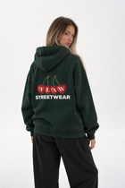 Polerón Essential Cherry Flaw - Verde Botella - mujer en estudio - espalda