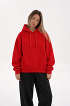 Polerón Essential Core Flaw - Rojo - mujer en estudio - frente