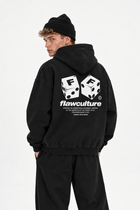 Polerón Essential Dice Flaw - Negro - hombre en estudio - espalda