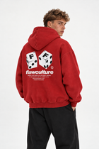 Polerón Essential Dice Flaw - Rojo - hombre en estudio - espalda